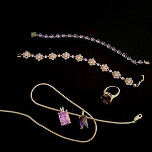 Beautiful sterling silver purple pieces